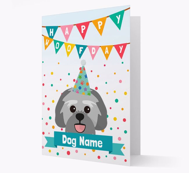 Personalised Card 'Happy Woofday {dogsName}' with {breedCommonName} Icon